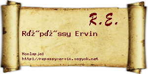 Répássy Ervin névjegykártya