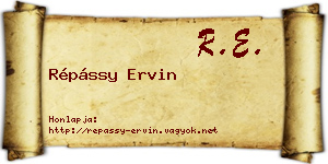 Répássy Ervin névjegykártya